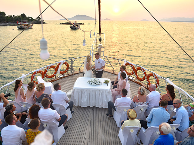 chartering a yacht wedding
